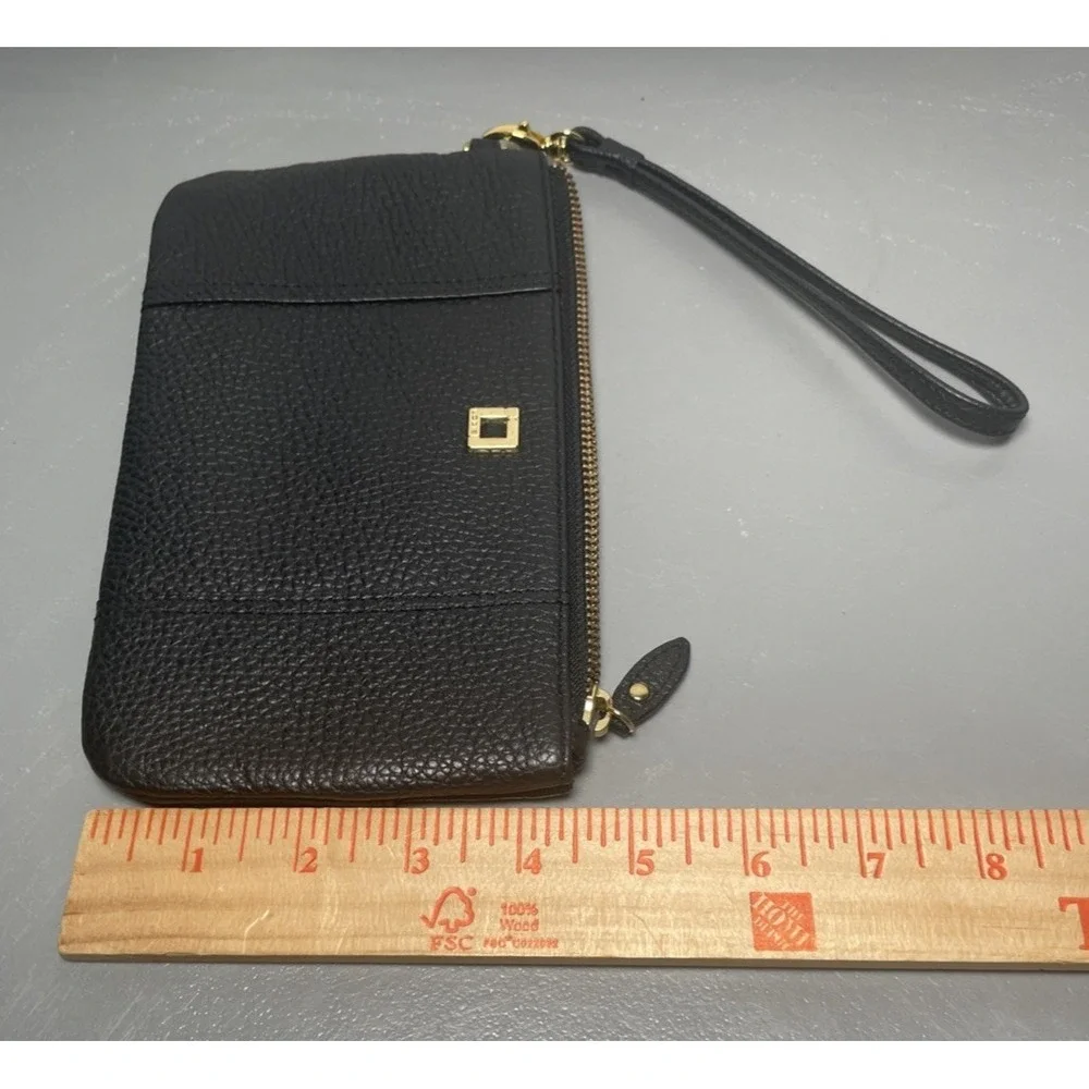 Lodis Black Pebbled Leather Wristlet Wallet - Picture 10 of 11